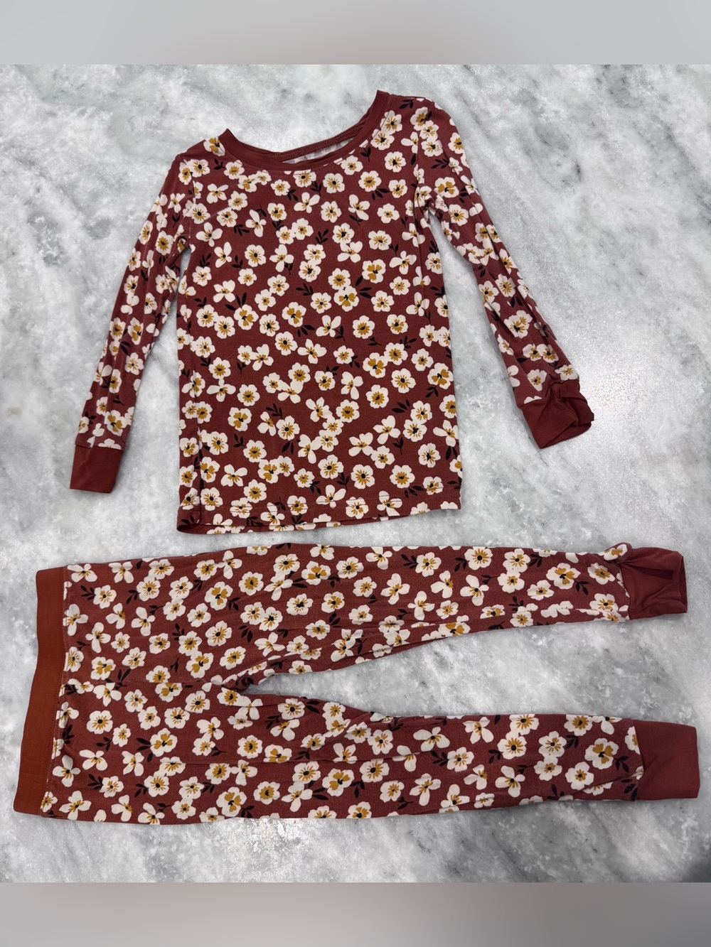 Little Sleepies Brown Floral Long Sleeve Pajama Set